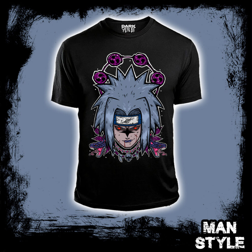 Camiseta T-Shirt Sasuke Uchiha - Naruto Camisa de algodão Anime